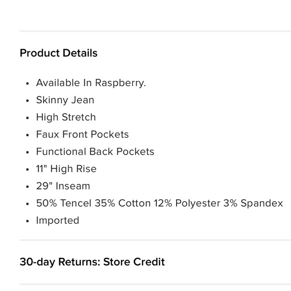 Classic Color High Waisted Jeans in Raspberry - Picture 3 of 11